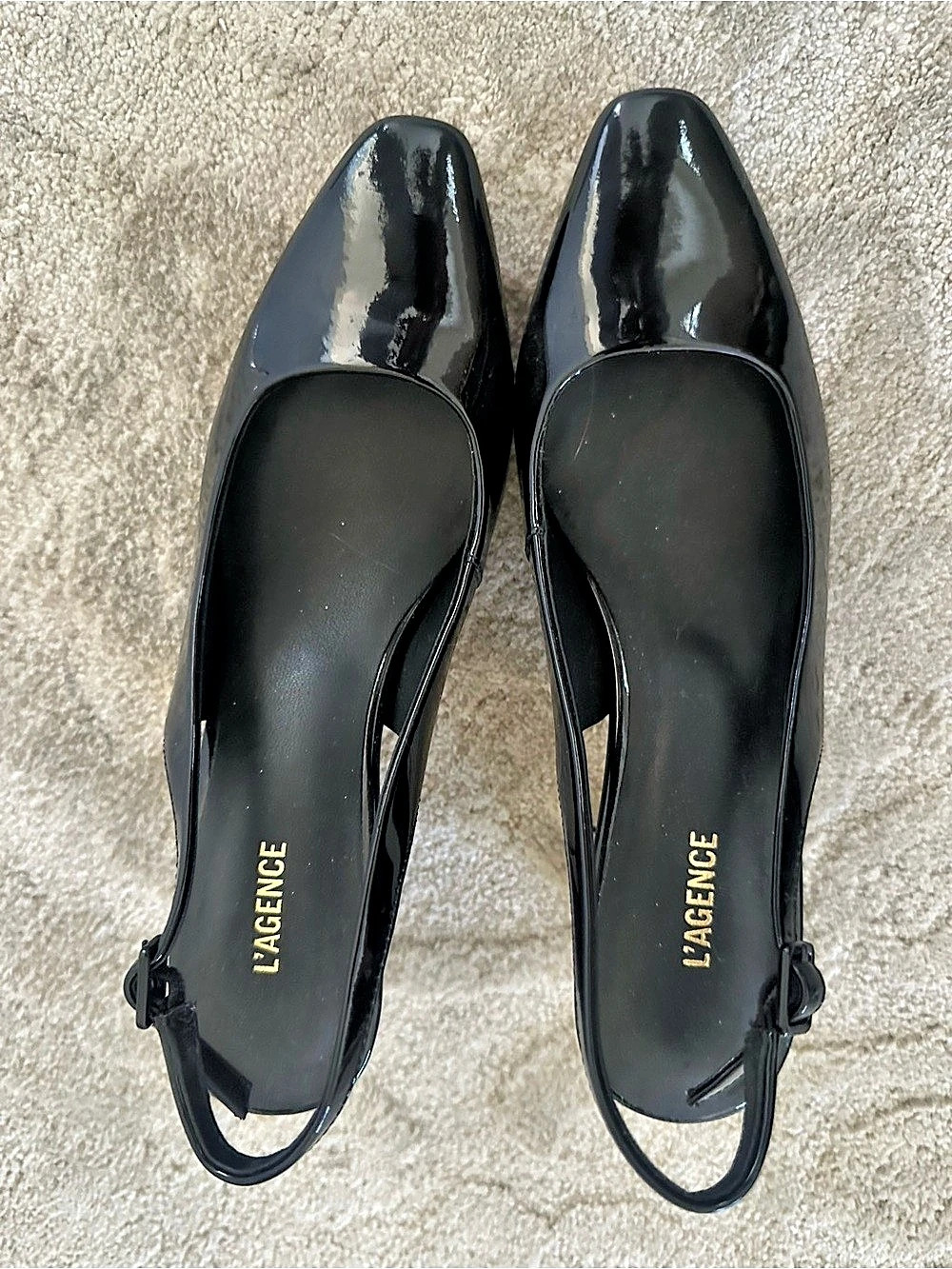L'AGENCE Elaina Slingback Pump Black Heels US 6